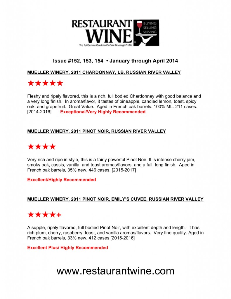 restauraunt wine review 2014