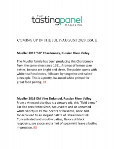 TASTING PANEL REVIEW 2020